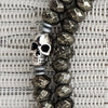 0--PYRITE NECKLACE WITH 925 SILVER SKULL BEAD