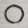 0--PYRITE NECKLACE WITH 925 SILVER SKULL BEAD