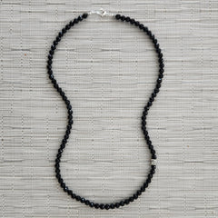 1--BLACK ONYX NECKLACE WITH 925 DORJE CROSS BEAD