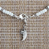 7--WHITE SHELL HEISHI NECKLACE WITH 925 CLAW