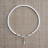 7--WHITE SHELL HEISHI NECKLACE WITH 925 CLAW