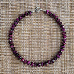 1--PURPLE TIGERS EYE NECKLACE