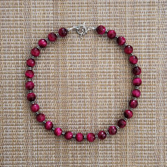 1--HOT PINK TIGERS EYE NECKLACE