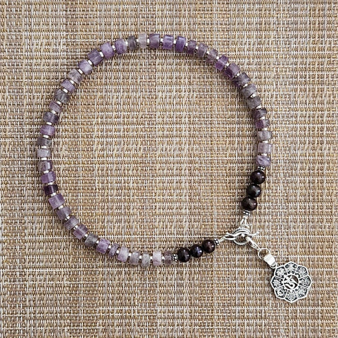 1--AMETHYST NECKLACE W/ OM PENDANT