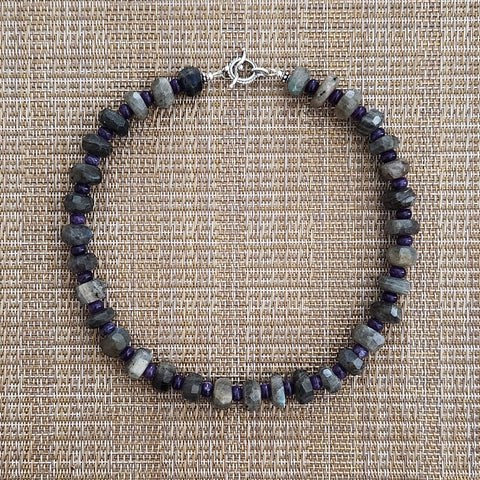 1--LABRADORITE & JADE NECKLACE