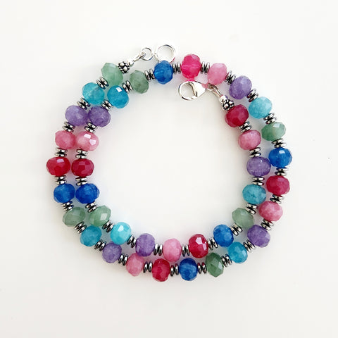 2--MULTI COLORED JADE NECKLACE