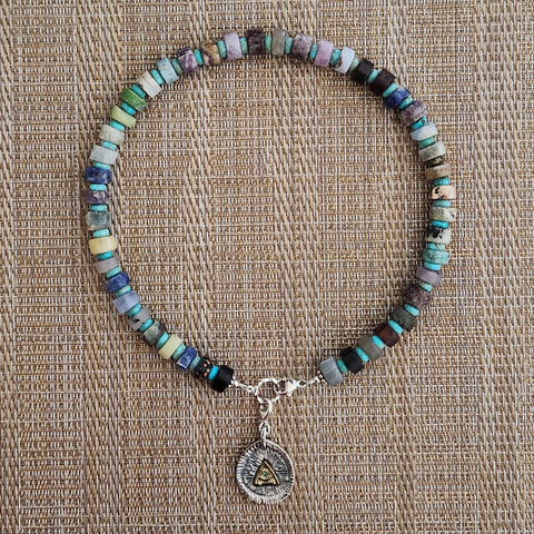 1--MIXED GEMSTONES & ALL-SEEING EYE PENDANT