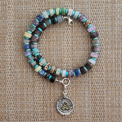 1--MIXED GEMSTONES & ALL-SEEING EYE PENDANT