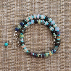 1--MIXED GEMSTONES & SEA SEDIMENT JASPER NECKLACE