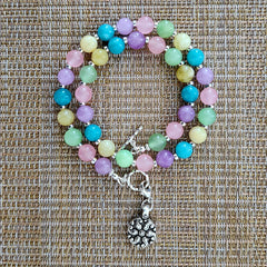 2--PRETTY IN PASTELS NECKLACE W/ 925 MINI MANDALA