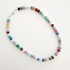 2--MIXED GEMSTONE NECKLACE-18"