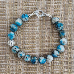 00--K2 GEMSTONES W/ 925 SKULL BRACELET