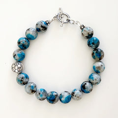 00--K2 GEMSTONES W/ 925 SKULL BRACELET