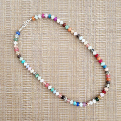 2--MIXED GEMSTONE NECKLACE-22"