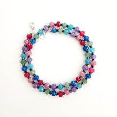 2--MULTI COLORED JADE NECKLACE-22"