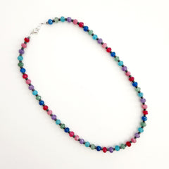 1--MULTI COLORED JADE NECKLACE-22"