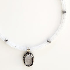 2--CLEAR QUARTZ NECKLACE W/ BUDDHA PENDANT