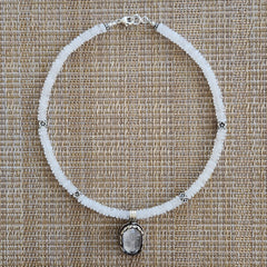 2--CLEAR QUARTZ NECKLACE W/ BUDDHA PENDANT