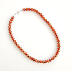 0--ORANGE JADE NECKLACE-18"