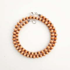 0--ORANGE CORAL NECKLACE -18"