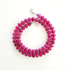 0--FUCHSIA JADE NECKLACE (18")