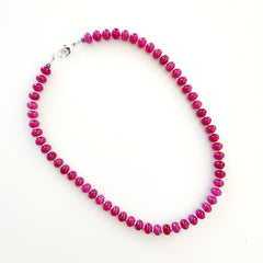 0--FUCHSIA JADE NECKLACE (18")