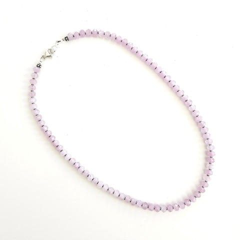 0--LAVENDER JADE NECKLACE--18IN