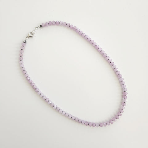 0--LAVENDER JADE NECKLACE--18IN