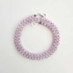 0--LAVENDER JADE NECKLACE--18IN