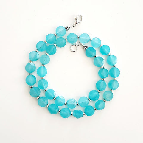 0--AQUA COLOR JADE NECKLACE-18"