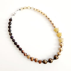 0--GOLDEN PEARL MIX NECKLACE--18IN