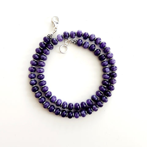 0--PURPLE JADE NECKLACE-16"