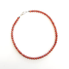 0--ORANGE JADE NECKLACE-16"