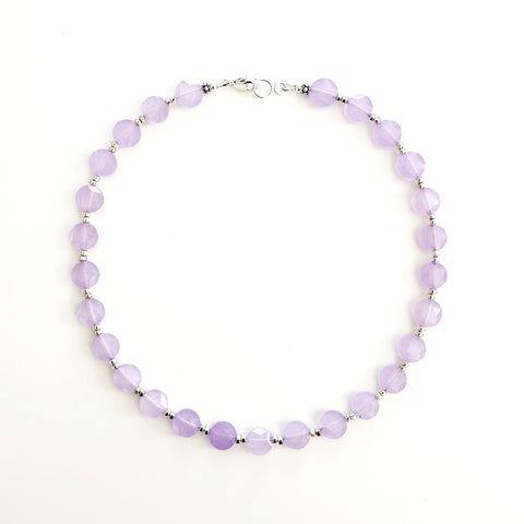 0--LAVENDER COLOR JADE NECKLACE--16"