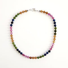 0--JADE COLOR BLOCK NECKLACE-16"