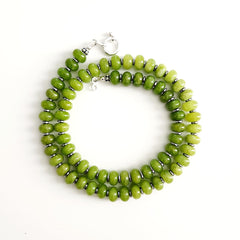 0--GREEN COLOR JADE NECKLACE--18IN