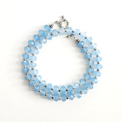 LT BLUE AGATE NECKLACE-16"
