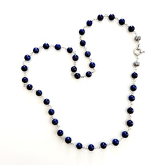0--8MM LAPIS LAZULI NECKLACE-24"