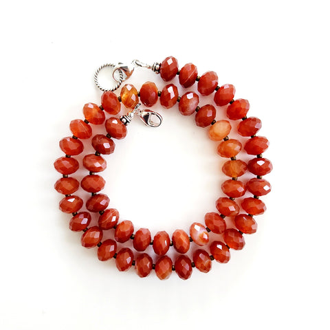 RED STRIPE AGATE NECKLACE-17"