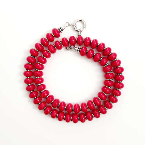 RED JADE NECKLACE-16"