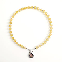 0--CITRINE NECKLACE W/ MINI GANESH PENDANT--16"