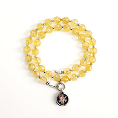 0--CITRINE NECKLACE W/ MINI GANESH PENDANT--16"