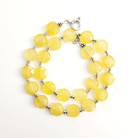 YELLOW AGATE NECKLACE--16"