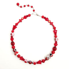 0--MIXED WHIMSIES IN RED NECKLACE-16"