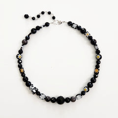 0--MIXED WHIMSIES IN BLACK NECKLACE-16"