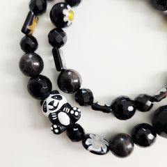 0--MIXED WHIMSIES IN BLACK NECKLACE-16"