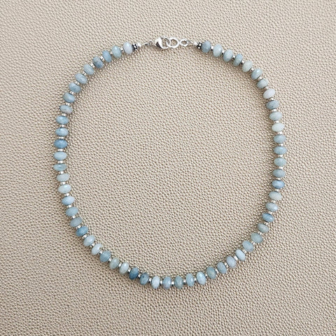 AQUAMARINE NECKLACE-16"