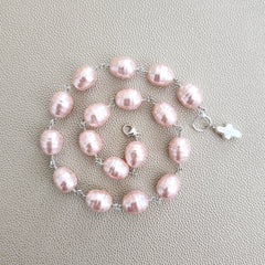 0--ROSE PEARL NECKLACE-18"