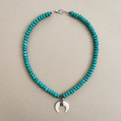 CRESCENT MOON NECKLACE--18"