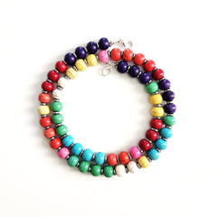 0--GURI GURI MULTI COLOR BEADED NECKLACE--24"